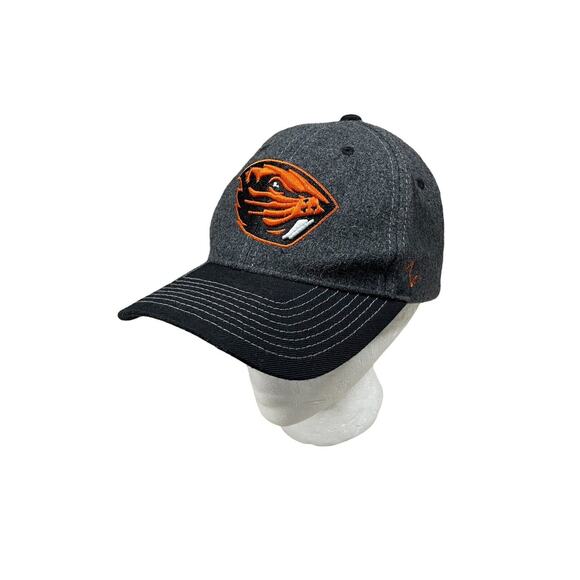 ZEPHYR Oregon State Beavers Cap/Hat Adjustable 100% Wool Gray/Black College EUC! - Picture 1 of 9
